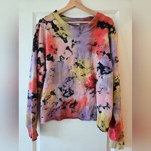 Letluv For Anthropologie Tie-Dye Multicolor Women's Top